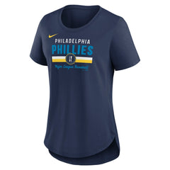 Philadelphia Phillies Nike Women's City Connect Lockup Tri-Blend T-Shirt - Navy T-shirts