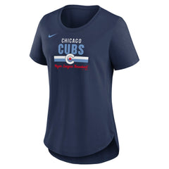 Chicago Cubs Nike Women's City Connect Lockup Tri-Blend T-Shirt - Navy T-shirts