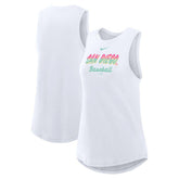 San Diego Padres Nike Women's City Connect Tricode High Neck Dri-FIT Tank Top - White Tanks