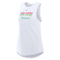 San Diego Padres Nike Women's City Connect Tricode High Neck Dri-FIT Tank Top - White Tanks