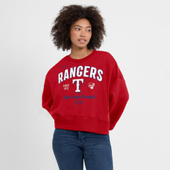 Texas Rangers Nike Women's Oversized High Hip Pullover Sweatshirt - Red Pullover