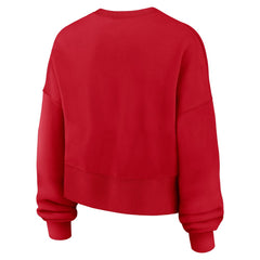 Cleveland Guardians Nike Women's Oversized High Hip Pullover Sweatshirt - Red Pullover