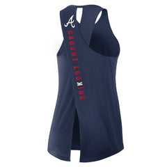 Atlanta Braves Nike Open-Back Crisscross Dri-FIT Tank Top - Navy Tanks