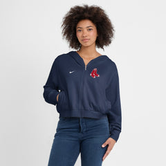 Boston Red Sox Nike Women's Cropped Chill Full-Zip Hoodie - Navy Hoodies