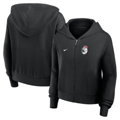 Cincinnati Reds Nike Women's Cropped Chill Full-Zip Hoodie - Black Hoodies