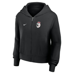 Cincinnati Reds Nike Women's Cropped Chill Full-Zip Hoodie - Black Hoodies