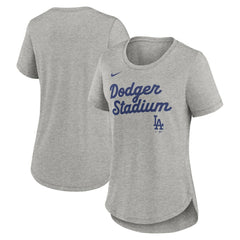 Los Angeles Dodgers Nike Women's Script Tri-Blend T-Shirt - Heather Gray T-shirts