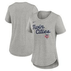 Minnesota Twins Nike Women's Script Tri-Blend T-Shirt - Heather Gray T-shirts