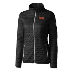 Pittsburgh Pirates Cutter & Buck Women's Rainier PrimaLoft Eco Insulated Full-Zip Puffer Jacket - Black Jackets