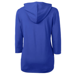 Los Angeles Dodgers Cutter & Buck Women's DryTec Virtue Eco Pique Recycled 3/4-Sleeve Half-Zip Pullover Hoodie - Blue Hoodies