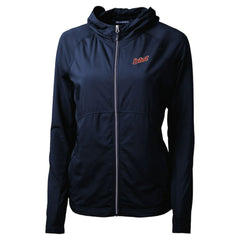 Detroit Tigers Cutter & Buck Women's Adapt Eco Knit Hybrid Recycled Full-Zip Hoodie - Navy Hoodies