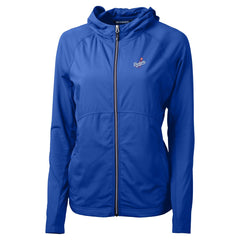 Los Angeles Dodgers Cutter & Buck Women's Adapt Eco Knit Hybrid Recycled Full-Zip Hoodie - Royal Hoodies