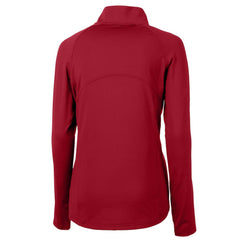Detroit Tigers Cutter & Buck Women's Americana DryTec Adapt Eco Knit Stretch Recycled Raglan Half-Zip Top - Red Tops