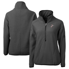 Cincinnati Reds Cutter & Buck Women's Cooperstown Collection Cascade Eco Sherpa Fleece Half-Zip Pullover Jacket - Charcoal Jackets