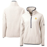 Seattle Mariners Cutter & Buck Women's Cascade Eco Sherpa Fleece Half-Zip Pullover Jacket - Cream Jackets