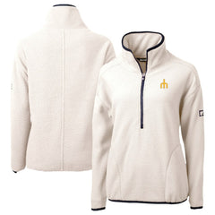 Seattle Mariners Cutter & Buck Women's Cascade Eco Sherpa Fleece Half-Zip Pullover Jacket - Cream Jackets