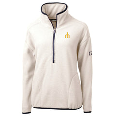 Seattle Mariners Cutter & Buck Women's Cascade Eco Sherpa Fleece Half-Zip Pullover Jacket - Cream Jackets