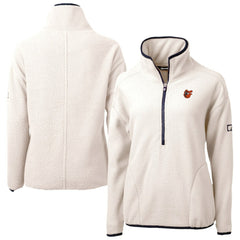 Baltimore Orioles Cutter & Buck Women's Cascade Eco Sherpa Fleece Half-Zip Pullover Jacket - Cream Jackets