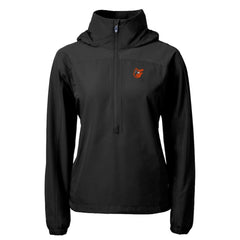 Baltimore Orioles Cutter & Buck Women's Charter Eco Recycled Half-Zip Anorak Jacket - Black Jackets