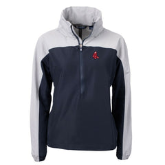 Boston Red Sox Cutter & Buck Women's Charter Eco Recycled Half-Zip Anorak Jacket - Navy Jackets