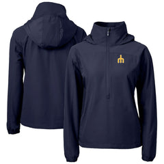 Seattle Mariners Cutter & Buck Women's Charter Eco Recycled Half-Zip Anorak Jacket - Navy Jackets
