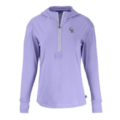 Colorado Rockies Cutter & Buck Women's Daybreak Eco Recycled Half-Zip Hoodie - Purple Hoodies