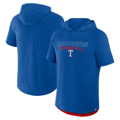 Texas Rangers Fanatics Clubhouse Optimal Play Raglan Hoodie T-Shirt - Royal Hoodies