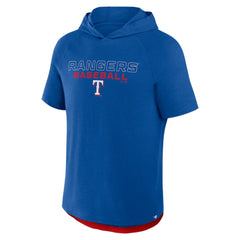 Texas Rangers Fanatics Clubhouse Optimal Play Raglan Hoodie T-Shirt - Royal Hoodies