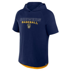 Milwaukee Brewers Fanatics Clubhouse Optimal Play Raglan Hoodie T-Shirt - Navy Hoodies