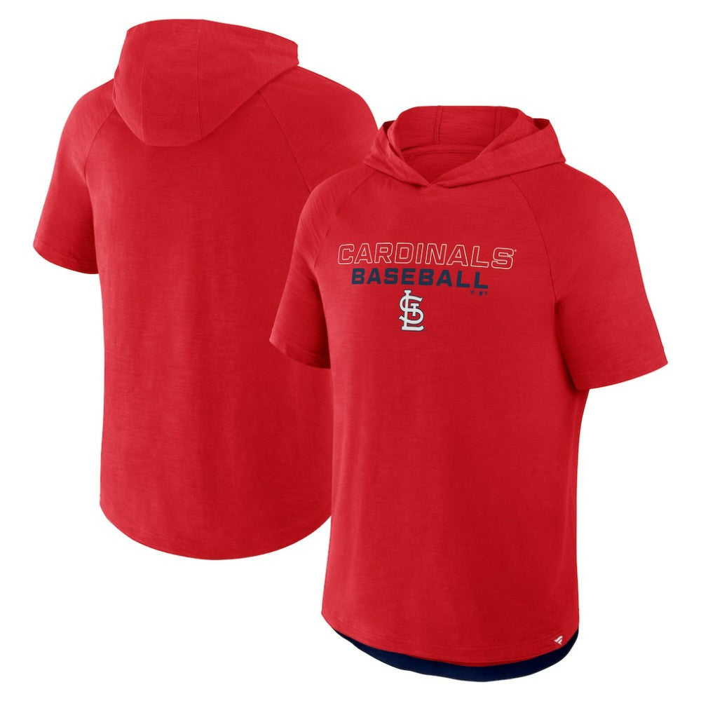 St. Louis Cardinals Fanatics Clubhouse Optimal Play Raglan Hoodie T-Shirt - Red Hoodies