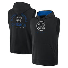 Chicago Cubs Fanatics Fire Speed Sleeveless Pullover Hoodie - Black Hoodies