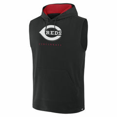 Cincinnati Reds Fanatics Fire Speed Sleeveless Pullover Hoodie - Black Hoodies