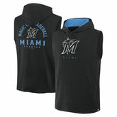 Miami Marlins Fanatics Fire Speed Sleeveless Pullover Hoodie - Black Hoodies