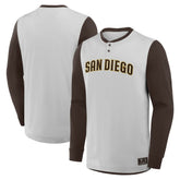 San Diego Padres Fanatics Clubhouse Long Sleeve Henley Shirt - Gray/Brown