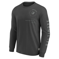 Baltimore Orioles Fanatics Elements Future Ground Tonal Info Long Sleeve T-Shirt - Charcoal T-shirts