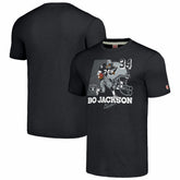 Bo Jackson Las Vegas Raiders Homage Unisex Caricature Retired Player Tri-Blend T-Shirt Charcoal