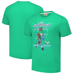 Saquon Barkley Philadelphia Eagles Homage Unisex NFL Blitz Player Tri-Blend T-Shirt Heathered Kelly Green