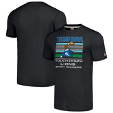 Barry Sanders Detroit Lions Homage Unisex Tecmo Bowl Retired Player Graphic Tri-Blend T-Shirt Charcoal