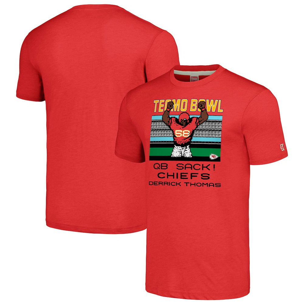 Derrick Thomas Kansas City Chiefs Homage Unisex Tecmo Bowl Retired Player Graphic Tri-Blend T-Shirt Red