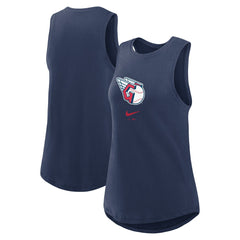 Cleveland Guardians Nike Women's Legacy Icon High Neck Dri-FIT Tank Top - Navy Tanks