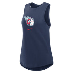 Cleveland Guardians Nike Women's Legacy Icon High Neck Dri-FIT Tank Top - Navy Tanks