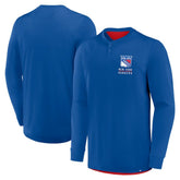 NHL New York Rangers Fanatics Adrenaline Push Long Sleeve Henley Shirt - Blue