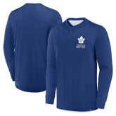 NHL Toronto Maple Leafs Fanatics Adrenaline Push Long Sleeve Henley Shirt - Blue
