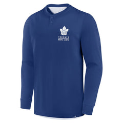 NHL Toronto Maple Leafs Fanatics Adrenaline Push Long Sleeve Henley Shirt - Blue