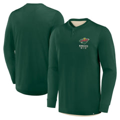 NHL Minnesota Wild Fanatics Adrenaline Push Long Sleeve Henley Shirt - Green