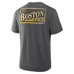 NHL Boston Bruins Fanatics Fan Lanes Tri-Blend T-Shirt - Heather Charcoal