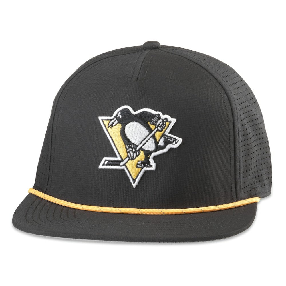 NHL Pittsburgh Penguins American Needle Buxton Pro Tech Adjustable Hat - Black