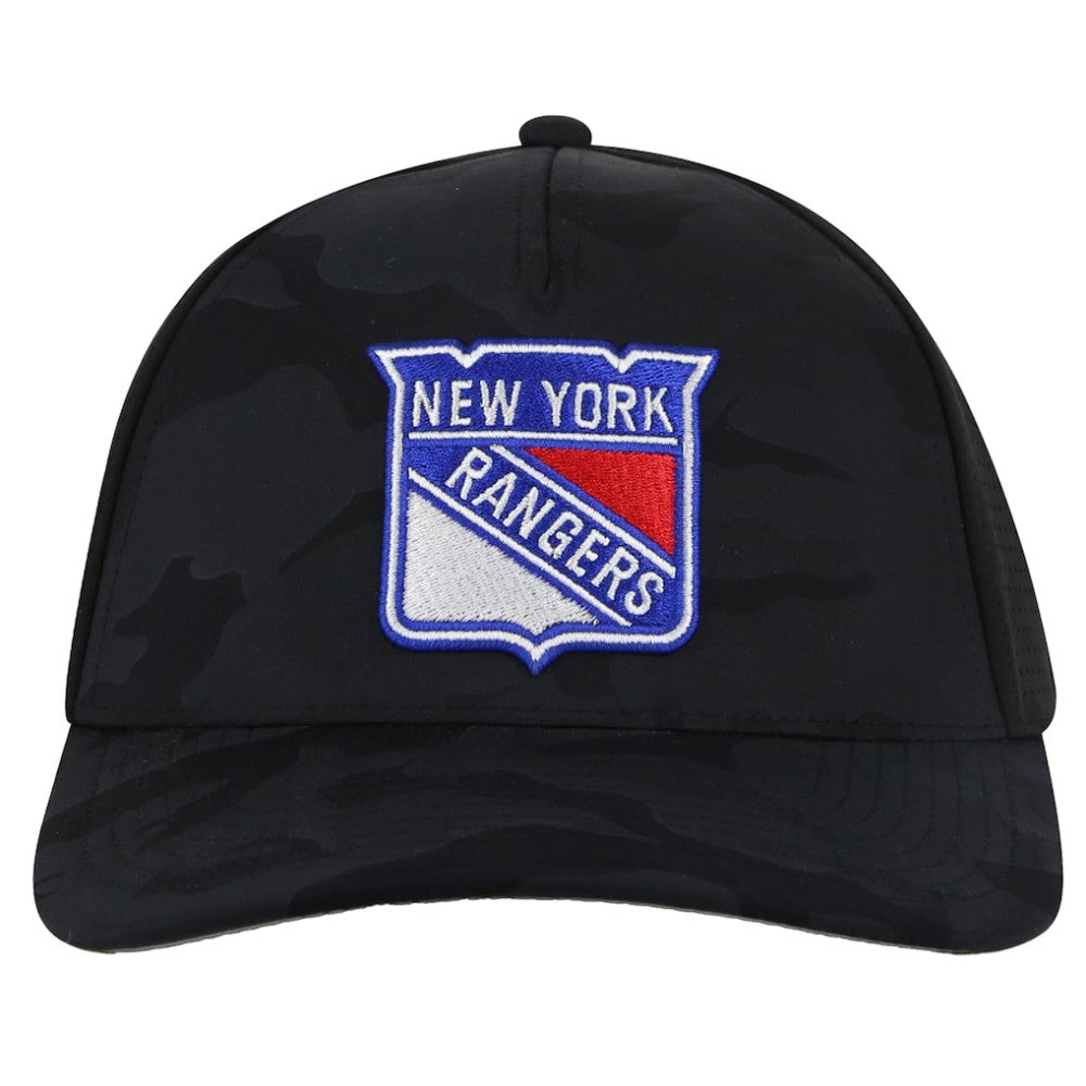 NHL New York Rangers American Needle Valin Camo Super Tech Vented Adjustable Hat - Black