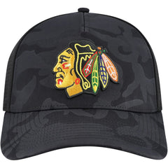 NHL Chicago Blackhawks American Needle Valin Camo Super Tech Vented Adjustable Hat - Black