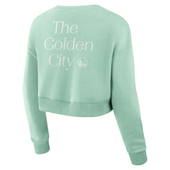 Golden State Warriors Women's Studio Tri-Blend Cropped Pullover Sweatshirt Mint